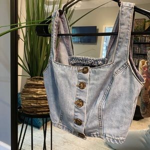 denim corset forever 21 cropped tank